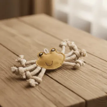 Gioco naturale a forma di granchio in pelle scamosciata per cuccioli | Merlin&C