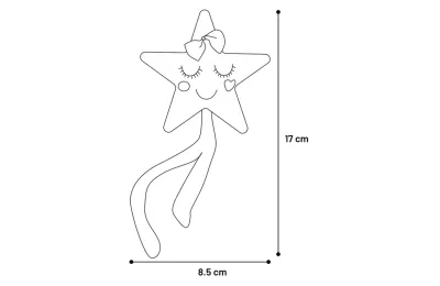 Juguete para gatos &ndash; Estrella de tela con hierba gatera y plumas - Flamingo