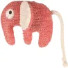 Toy for Cats &ndash; Small Fabric Elephant with Rope - Flamingo