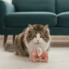 Speelgoed voor katten &ndash; Kleine stoffen olifant met koord - Flamingo