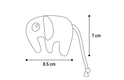 Juguete para gatos &ndash; Peque&ntilde;o elefante de tela con cuerda - Flamingo
