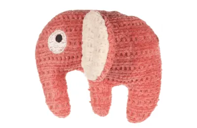 Speelgoed voor katten &ndash; Kleine stoffen olifant met koord - Flamingo