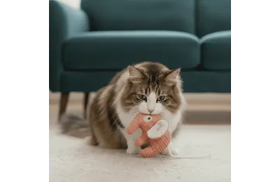 Juguete para gatos &ndash; Peque&ntilde;o elefante de tela con cuerda