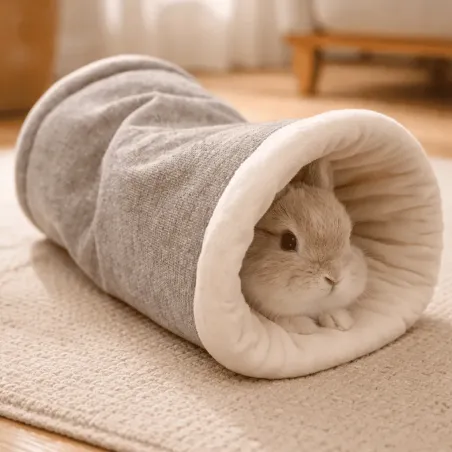 Cosy Tunnel for Rabbits &ndash; Soft Fabric Tunnel for Hiding and Resting