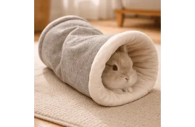Tunnel pour lapins &ndash; Tunnel douillet en tissu, lit et cachette