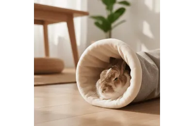 Tunnel pour lapins &ndash; Tunnel douillet en tissu, lit et cachette
