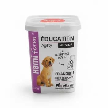 Hundefutter &ndash; Education Junior Agility Snacks mit Huhn und Lachs (240 g) - Hamiform