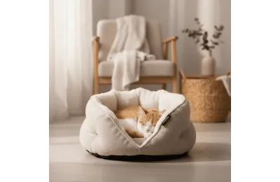 Kuschelbett f&uuml;r Katzen aus Cord &ndash; gem&uuml;tlich, komfortabel und waschbar - District 70