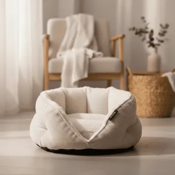 Kuschelbett f&uuml;r Katzen aus Cord &ndash; gem&uuml;tlich, komfortabel und waschbar - District 70