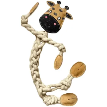 Gioco per cani in corda &ndash; forma di giraffa &ndash; taglia L - Funny Zoo