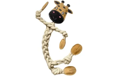 Hondenspeelgoed van touw &ndash; girafvorm &ndash; maat L - Funny Zoo