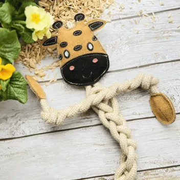 Jouet pour chiens en corde &ndash; forme girafe &ndash; taille L - Funny Zoo