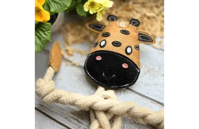 Rope Dog Toy &ndash; Giraffe Shape &ndash; Size L - Funny Zoo