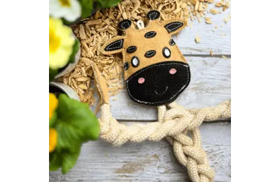 Jouet pour chiens en corde &ndash; forme girafe &ndash; taille L - Funny Zoo