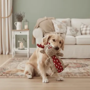 Gioco per cani in peluche morbida &ndash; forma di renna &ndash; taglia standard