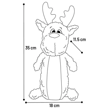 Jouet chien peluche douce &ndash; forme de r&ecirc;ne &ndash; avec couinement &ndash; taille standard - Flamingo