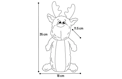 Jouet chien peluche douce &ndash; forme de r&ecirc;ne &ndash; avec couinement &ndash; taille standard - Flamingo