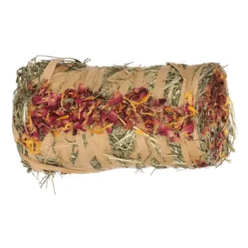 Natuurlijke snack &ndash; hooirol met bloemen - Flamingo