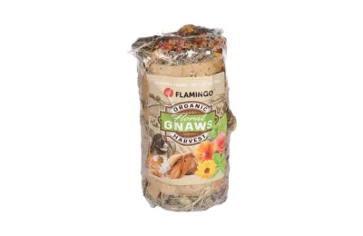 Nat&uuml;rlicher Snack &ndash; Heurolle mit Bl&uuml;ten - Flamingo