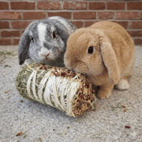 Natural treat &ndash; hay roll with flowers