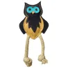 Natural toy for puppies and small dogs &ndash; suede owl with ropes - Funny Zoo