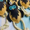 Jouet naturel pour chiots et petits chiens &ndash; hibou en daim avec cordes - Funny Zoo