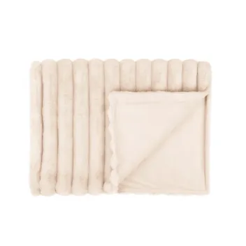 Soft blanket for dogs and cats – faux fur effect – cream or taupe - Scruffs