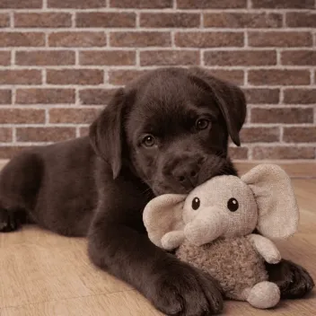 Elephant comfort toy for puppies and small dogs – soft beige plush