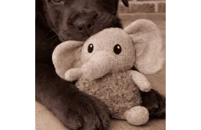 Kuscheltier Elefant f&uuml;r Welpen und kleine Hunde &ndash; weicher Pl&uuml;sch in Beige  &ndash; Flamingo