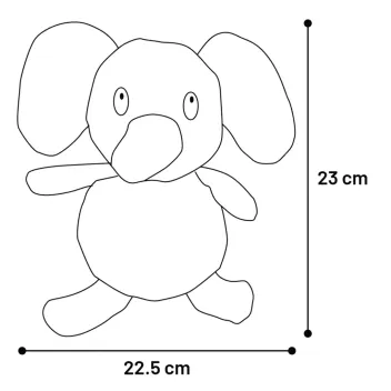 Jouet, doudou &eacute;l&eacute;phant pour chiots et petits chiens &ndash; peluche douce beige &ndash; Flamingo