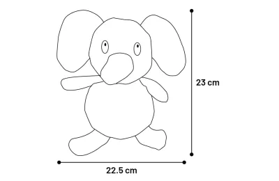 Jouet, doudou &eacute;l&eacute;phant pour chiots et petits chiens &ndash; peluche douce beige &ndash; Flamingo