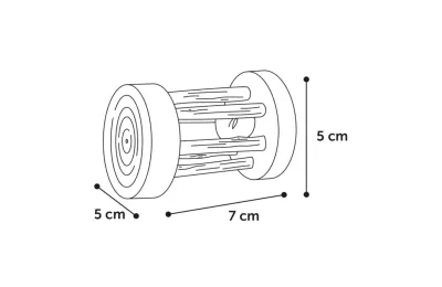 Jouet naturel en bois d&rsquo;&eacute;corce avec clochette &ndash; pour lapins et petits rongeurs - Flamingo