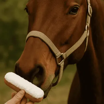 Anti-Waste: Gourmet Horse Biscuit – Coconut Éclair with Icing & Herbs