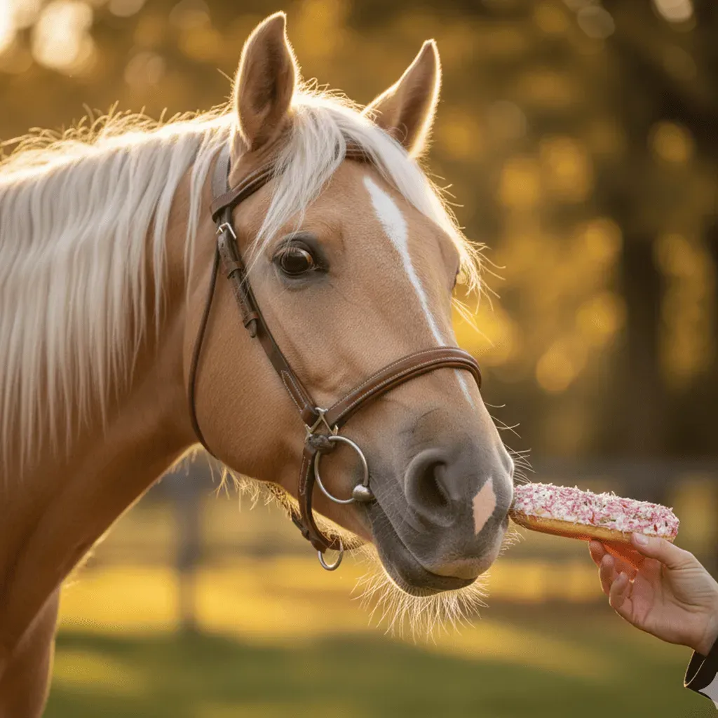 Anti-Waste: Gourmet Horse Biscuit &ndash; Pink Cornflower &Eacute;clair with Icing & Herbs