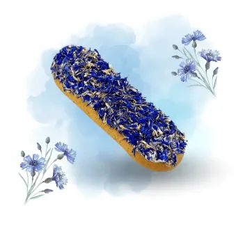 Anti-Waste: Gourmet Horse Biscuit – Blue Cornflower Éclair with Icing & Herbs - Candy Horse