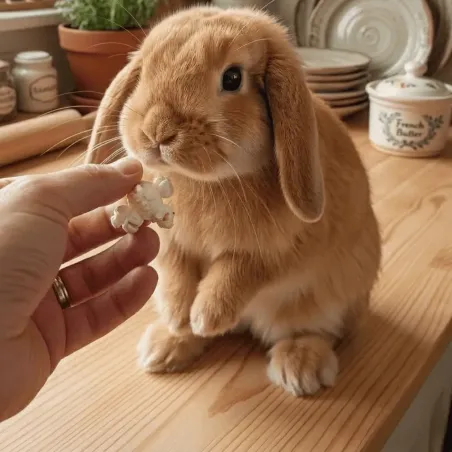 Rabbit Treat Made in France | Popcorn, Mango & Banana | Natural Crunch