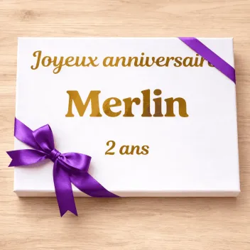 Peque&ntilde;a caja de cumplea&ntilde;os personalizada para conejos - Merlin&Cie