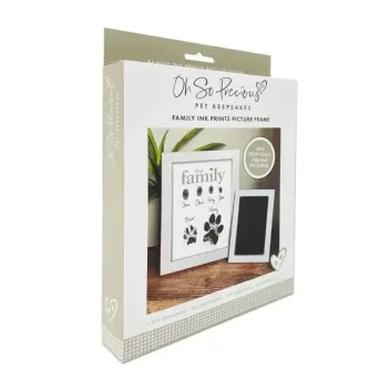 Cadre souvenir empreintes de famille et de pattes d&rsquo;animal - The Lovely Gift Group