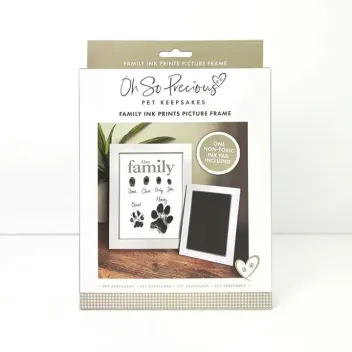 Cadre souvenir empreintes de famille et de pattes d&rsquo;animal - The Lovely Gift Group