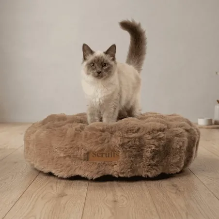 Coussin rond moelleux pour chat &ndash; lit doux et design