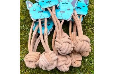 Suede Ball with Rope for Dogs - Funny Zoo