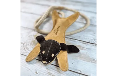 Interactive rabbit dog toy with rope &ndash; tug toy with handle - Funny Zoo