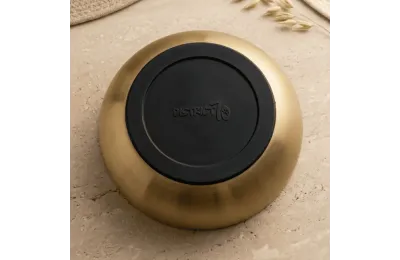 Katzennapf aus Edelstahl in Goldoptik &ndash; rutschfeste Basis 300 ml - District 70