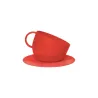 Hundenapf anti-spritzend rot mit rutschfester Matte &ndash; Tassen-Design - United Pets