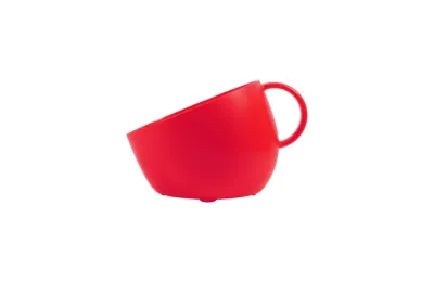 Cuenco anti-salpicaduras para perro con alfombrilla antideslizante &ndash; dise&ntilde;o taza (rojo) - United Pets