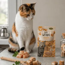 Cat treats Soft Wraps chicken or chicken & salmon – soft gourmet bites