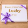 Grand coffret anniversaire personnalis&eacute; pour petit chien - Merlin&Cie