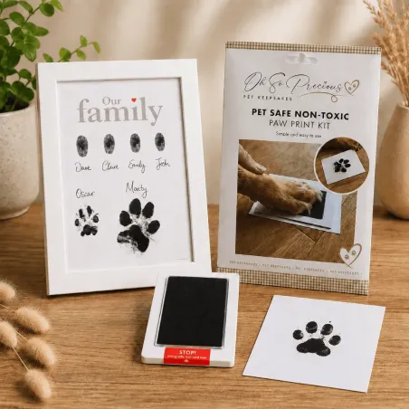 Pfotenabdruck Hund Katze + Rahmen | Erinnerungsset