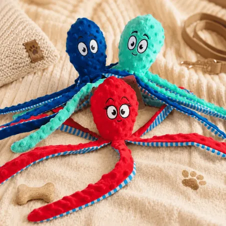 Gioco per cani a forma di polpo in peluche con squeaker &ndash; 1 pezzo &ndash; colore a scelta