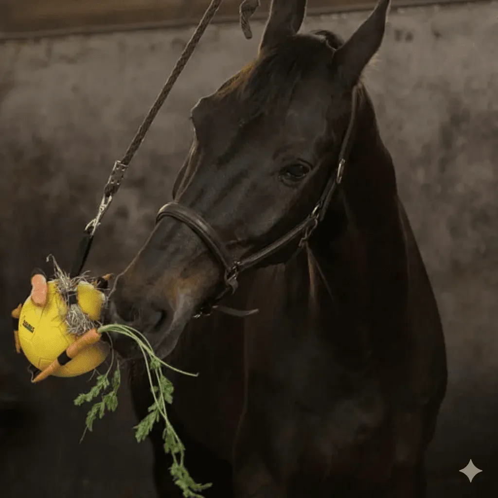 Paardenspeelbal Geel &ndash; Sterke Bezigheidsbal tegen Verveling | Merlin&Cie